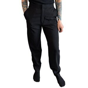COS Two-Tone Wool Cotton Blend Jogger Pant in Black and Navy | XS